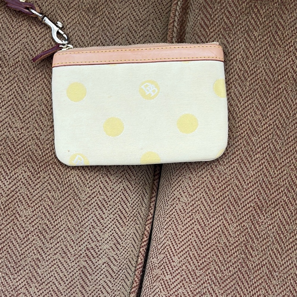Dooney & Bourke Yellow Polka Dot Wristlet – Great Condition!